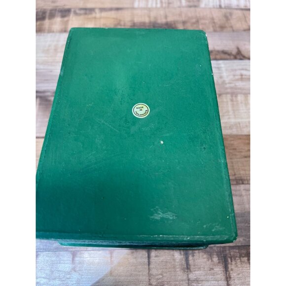 Vintage Green & Gold Decorative Box With French Eau De Noix Serres Advertising A - Picture 4 of 4